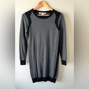 French Connection Black/Grey Sweater Dress Size 2 Knit Bodycon - Y2K Preppy